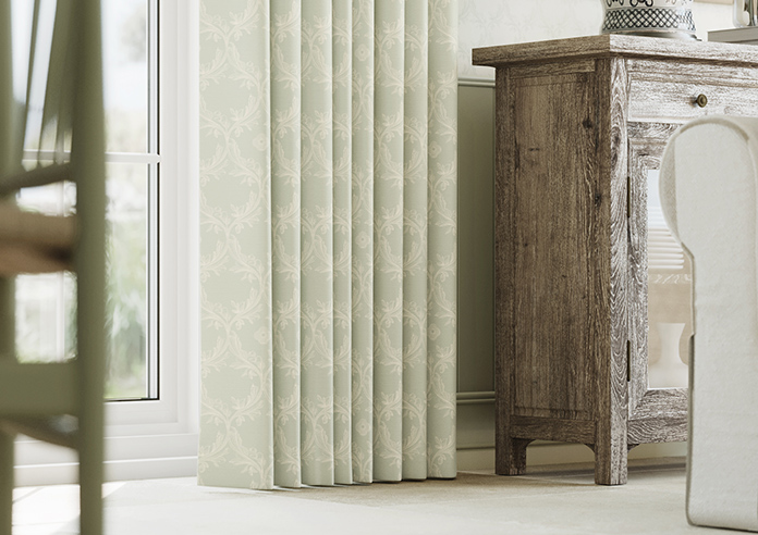 Trellis Prints, Vine and Bloom Bud Green - Made to Measure Curtains - Image 5
